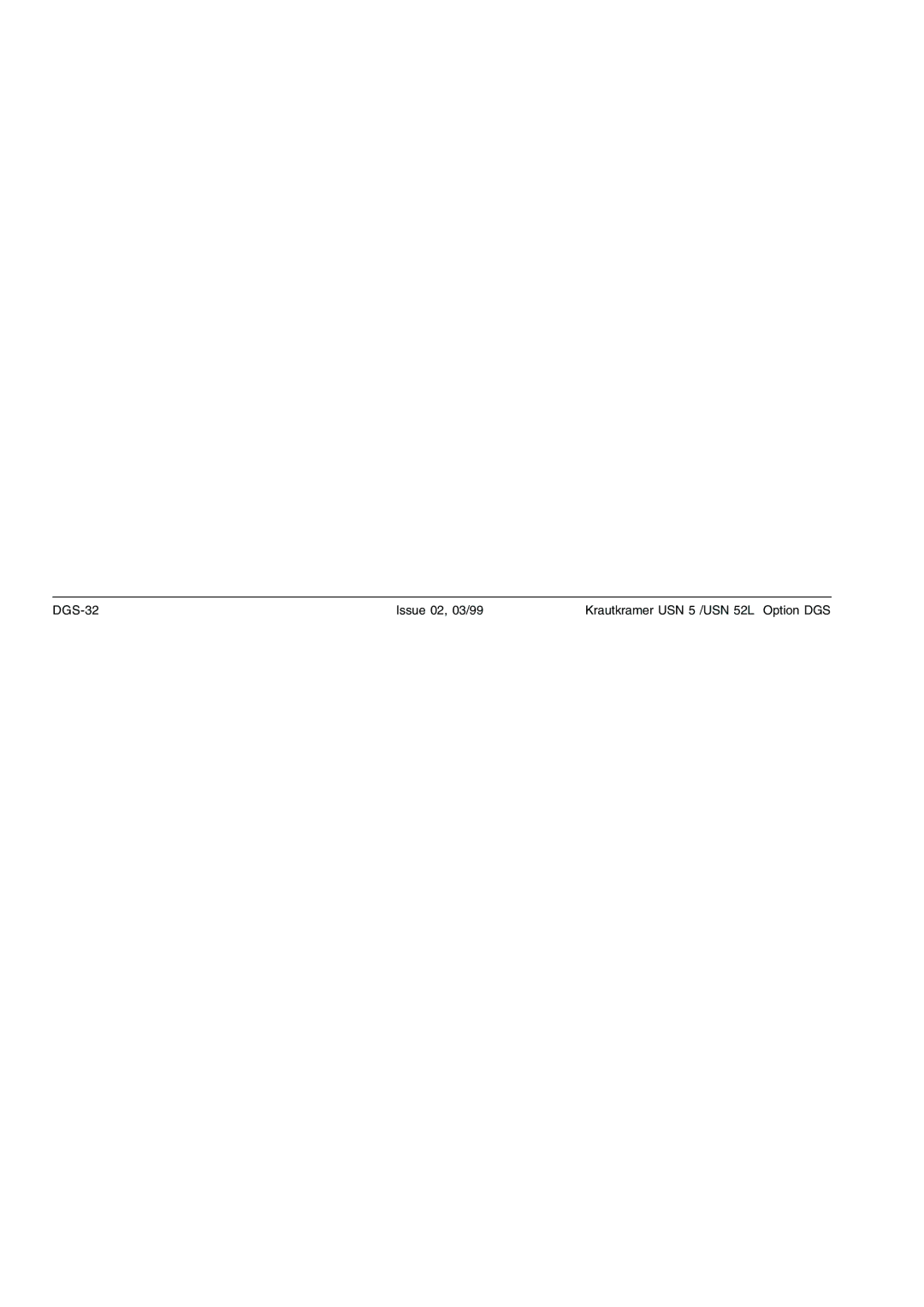 Epson USN 52R manual DGS-32 Issue 02, 03/99 Krautkramer USN 5 /USN 52L Option DGS 