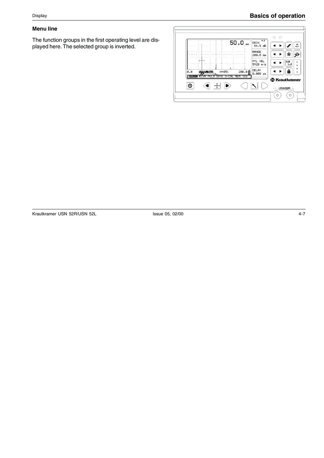 Epson USN 52L, USN 52R manual Menu line 