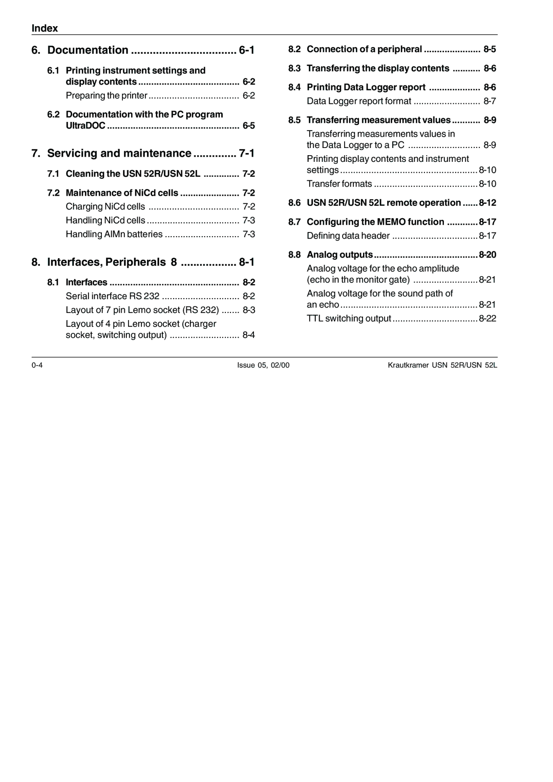 Epson USN 52R, USN 52L manual Printing instrument settings, Documentation with the PC program, Interfaces 