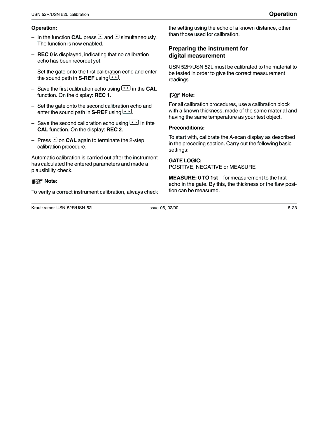 Epson USN 52L, USN 52R manual Preparing the instrument for digital measurement, Preconditions, Gate Logic 