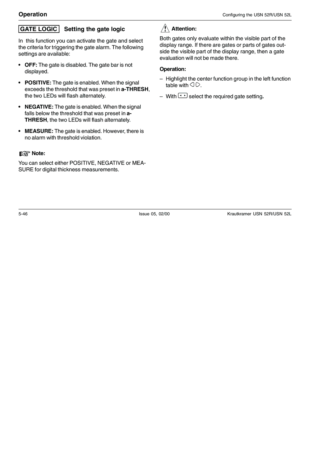 Epson USN 52R, USN 52L manual Gate Logic Setting the gate logic 