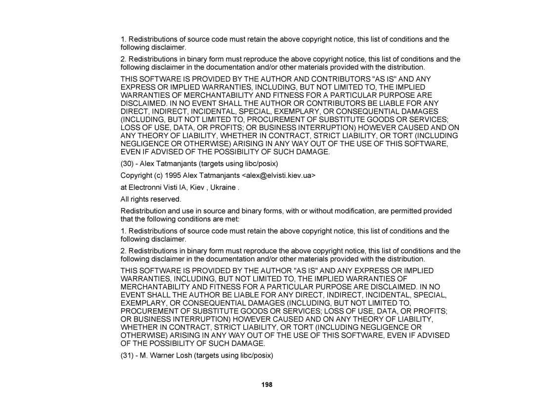 Epson V11H469020 manual 31 M. Warner Losh targets using libc/posix 