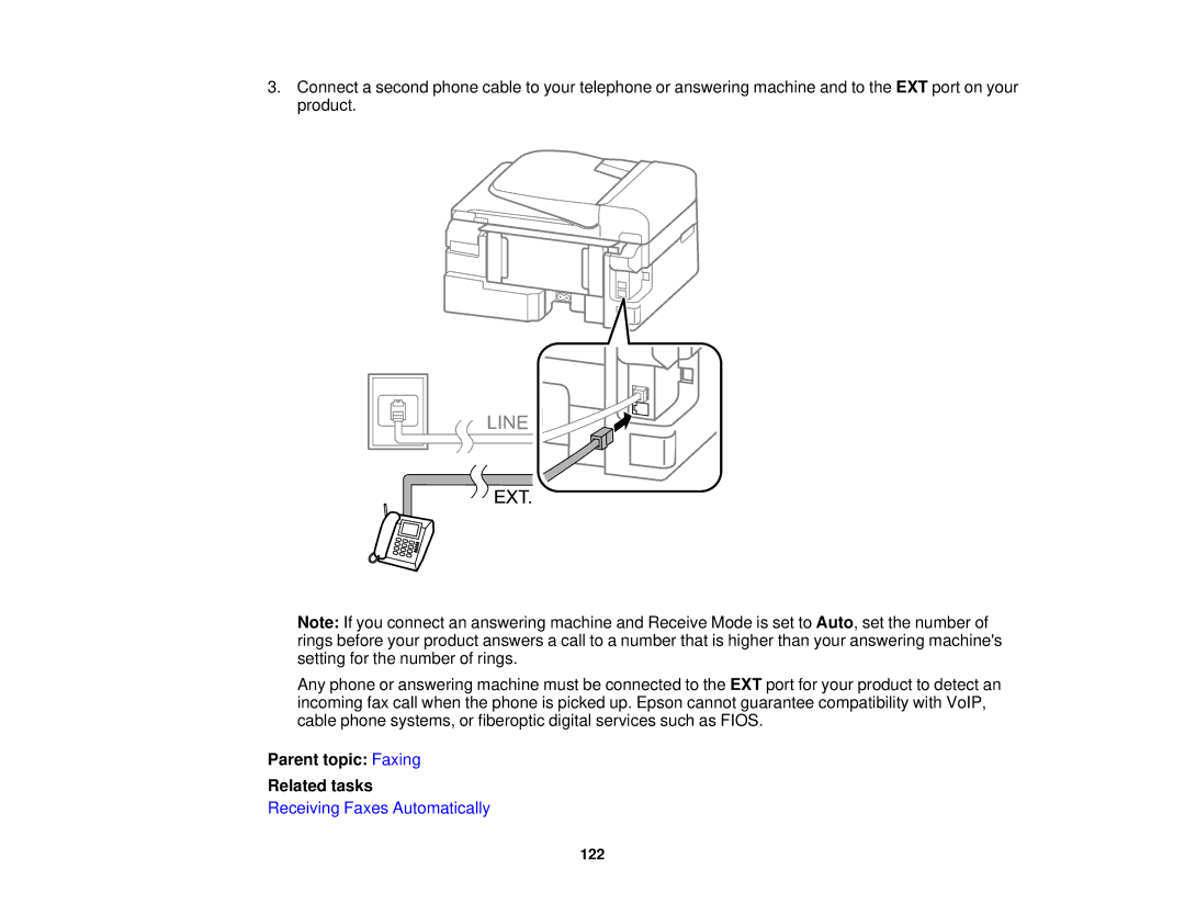 Epson WF-2630 manual Parent topic Faxing Related tasks 