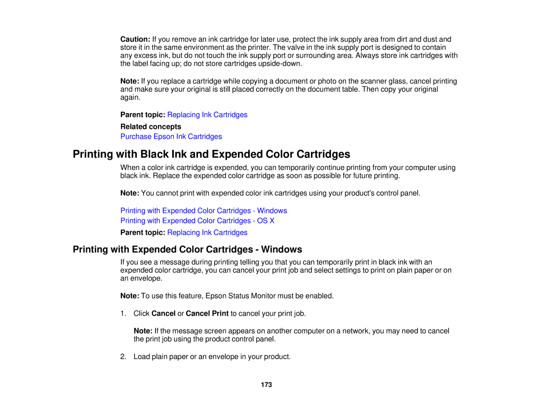 Epson WF-2630 manual Printing with Black Ink and Expended Color Cartridges, Printing with Expended Color Cartridges Windows 