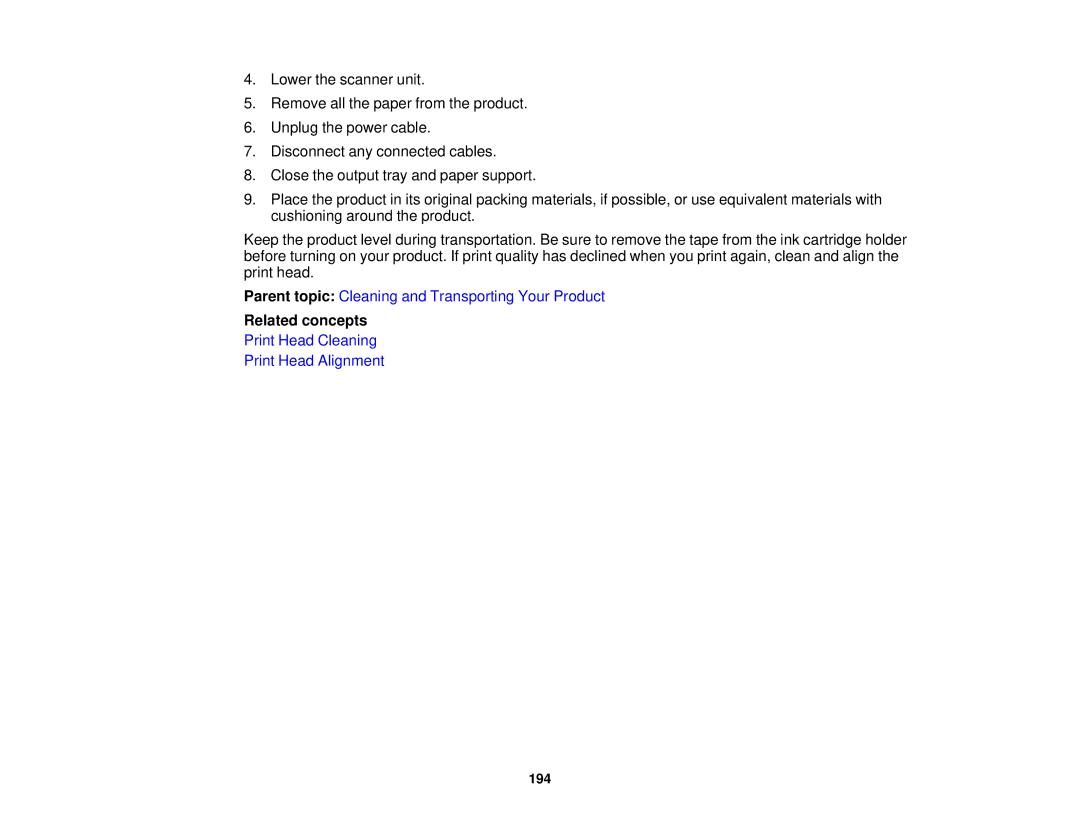 Epson WF-2630 manual Print Head Cleaning Print Head Alignment 