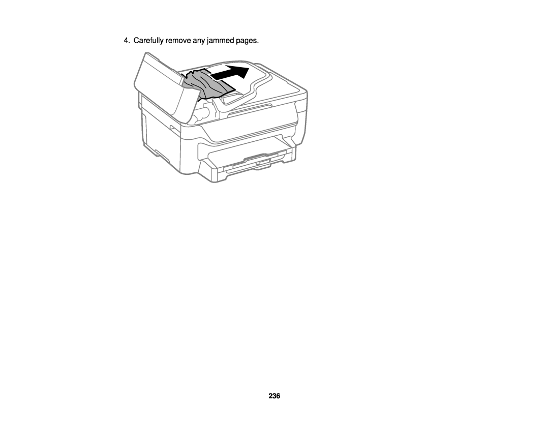 Epson WF-2650 manual Carefully remove any jammed pages 