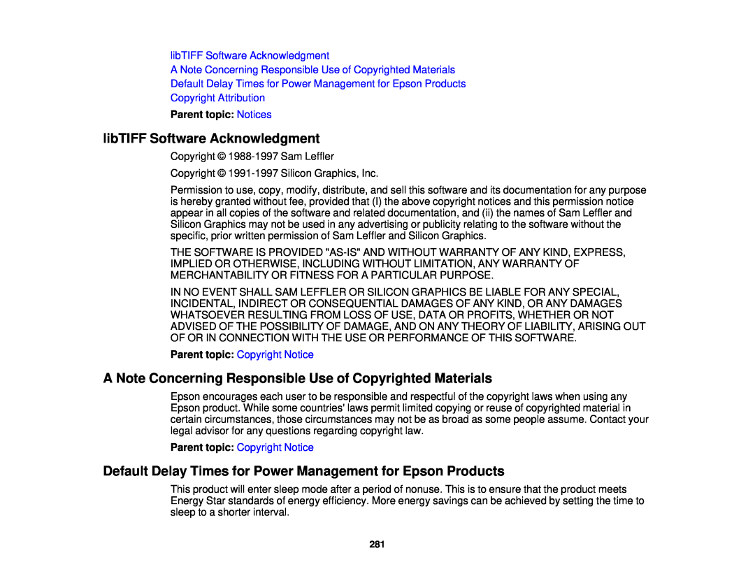 Epson WF-2650 manual libTIFF Software Acknowledgment 