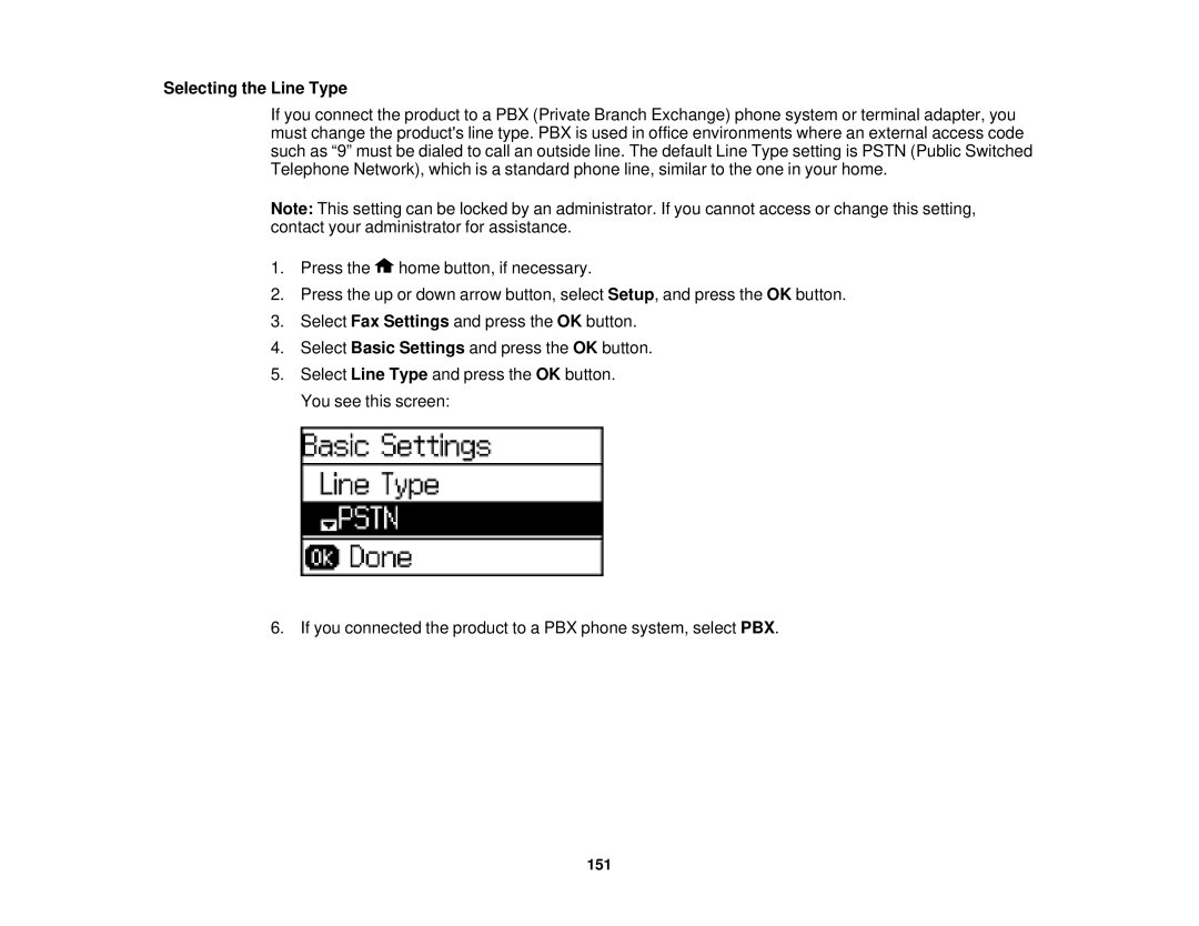 Epson WF-2650 manual Selecting the Line Type 