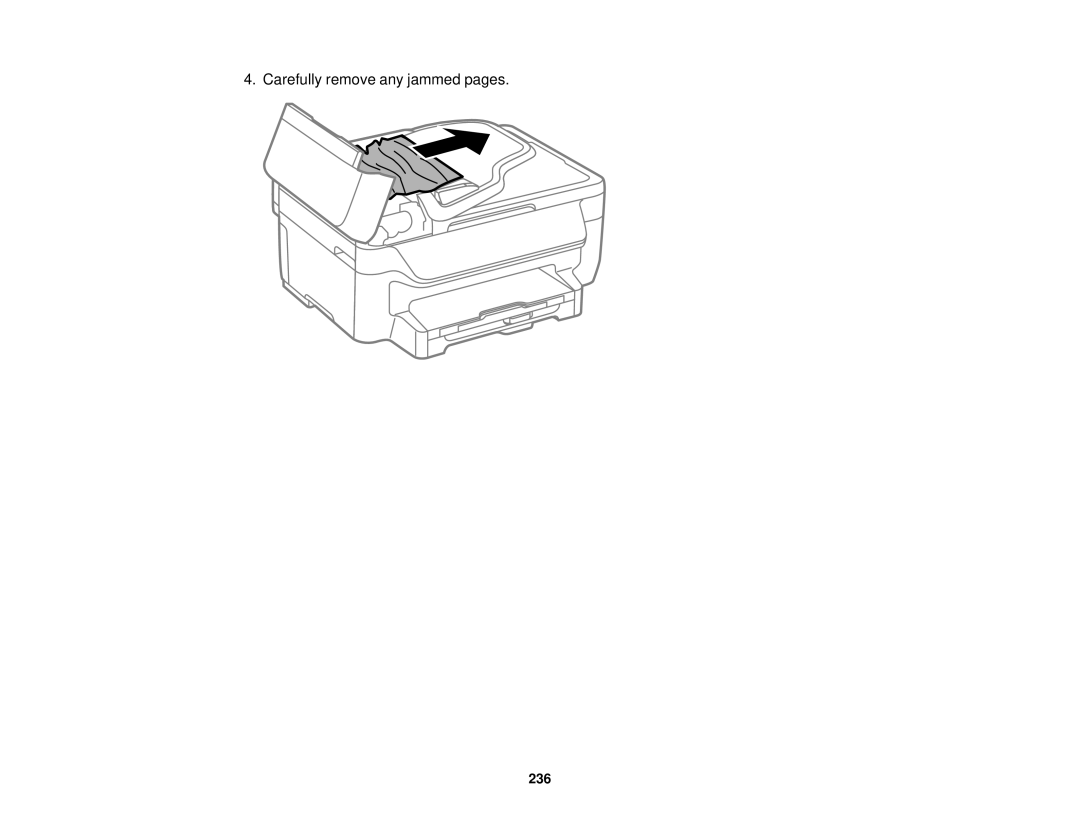 Epson WF-2650 manual Carefully remove any jammed pages 