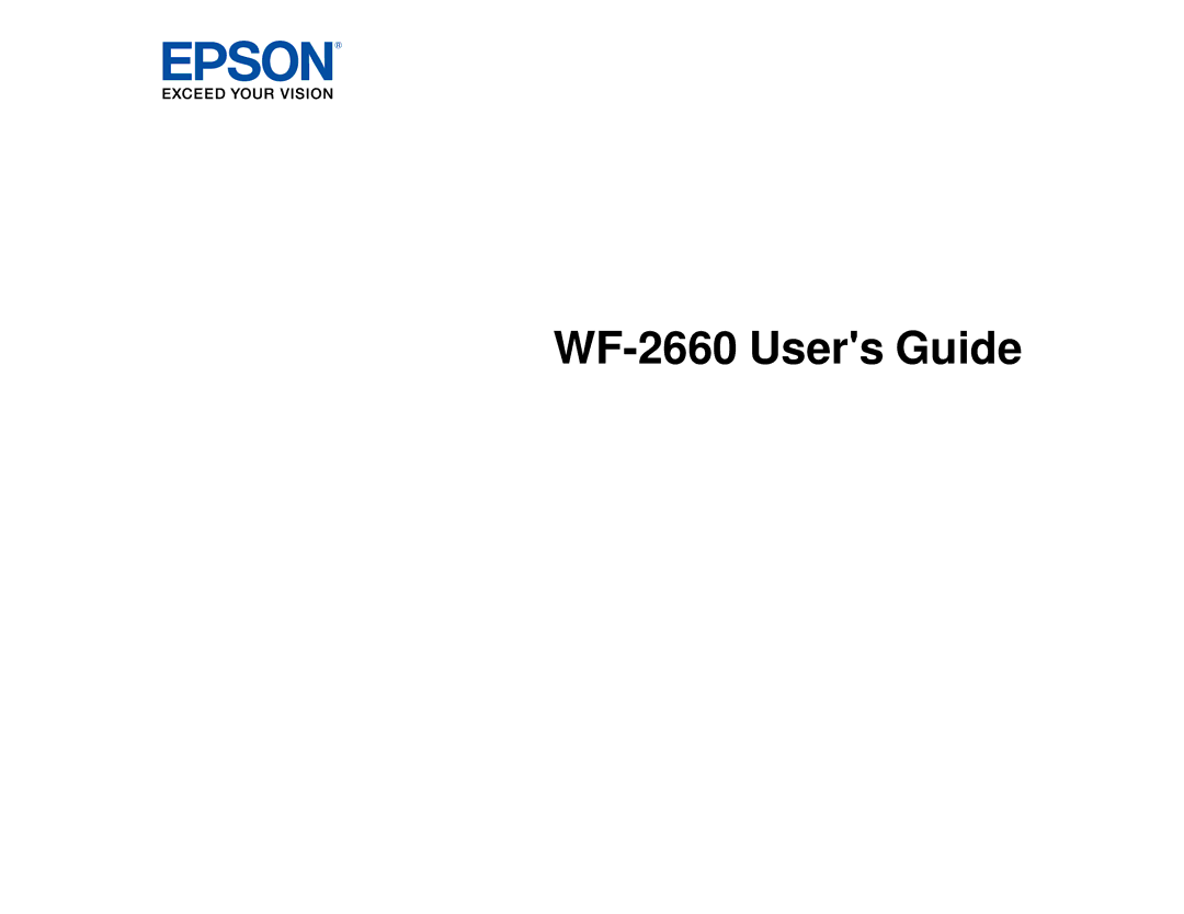 Epson WF2660 manual WF-2660 Users Guide 