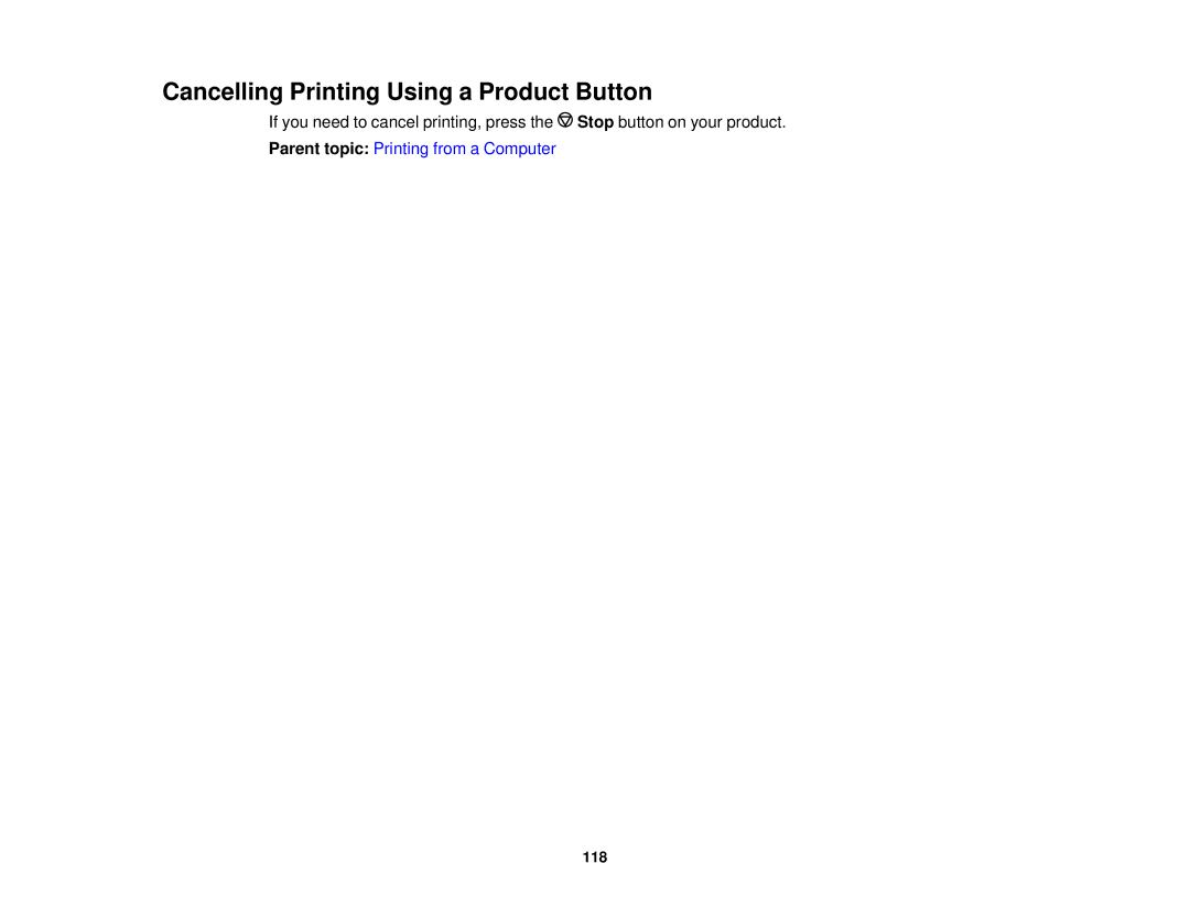 Epson WF2660 manual Cancelling Printing Using a Product Button 