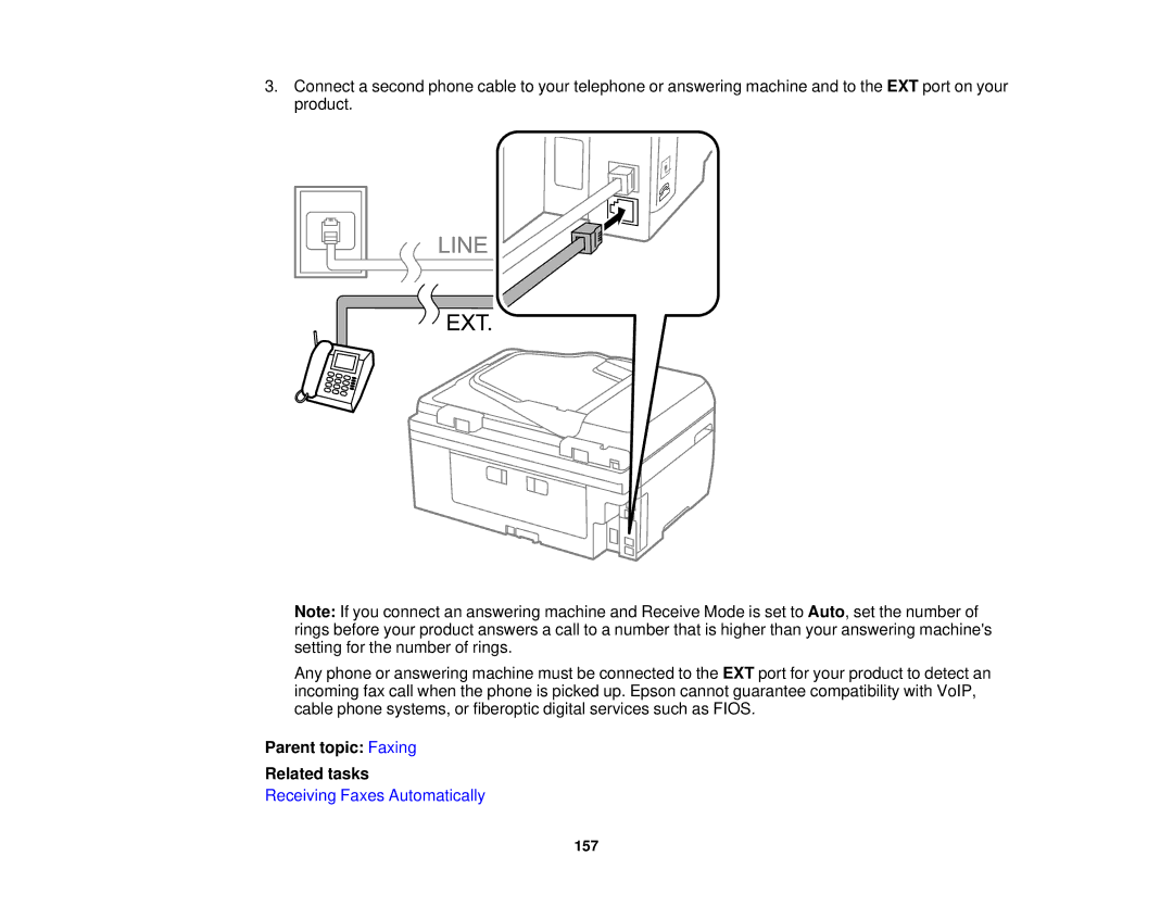 Epson WF2660 manual Parent topic Faxing Related tasks 