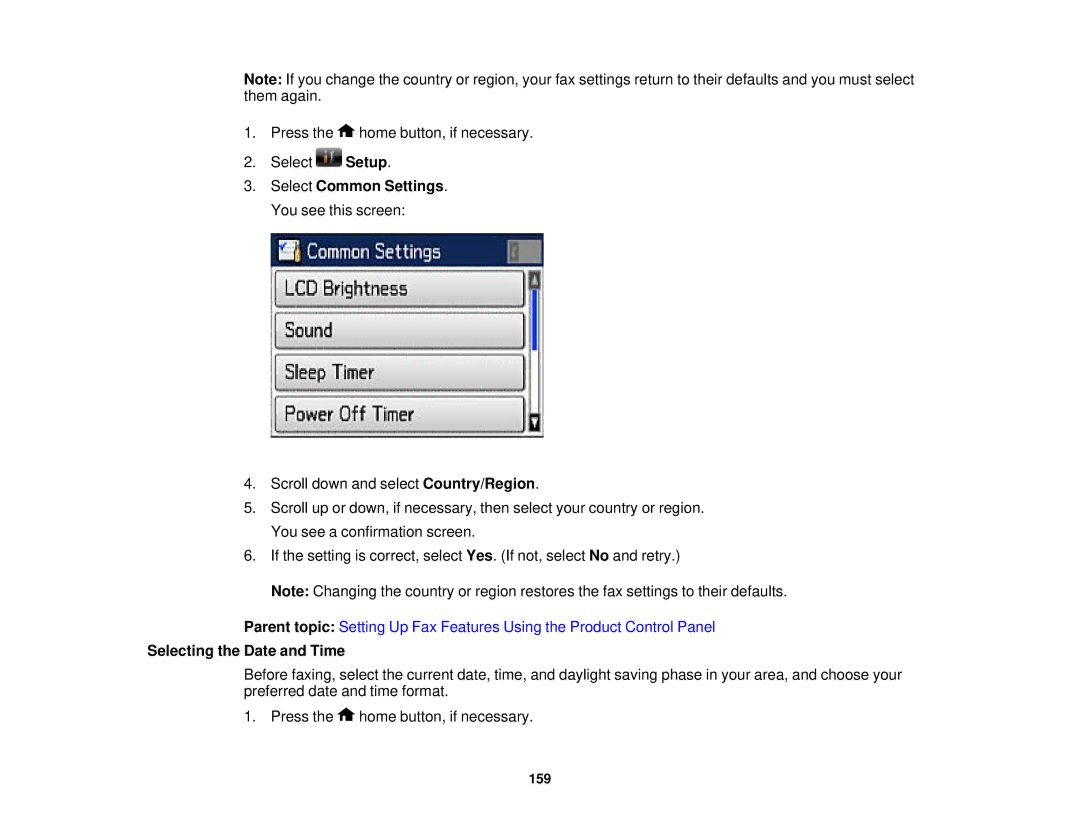 Epson WF2660 manual Selecting the Date and Time 