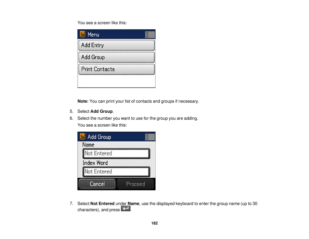 Epson WF2660 manual Select Add Group 