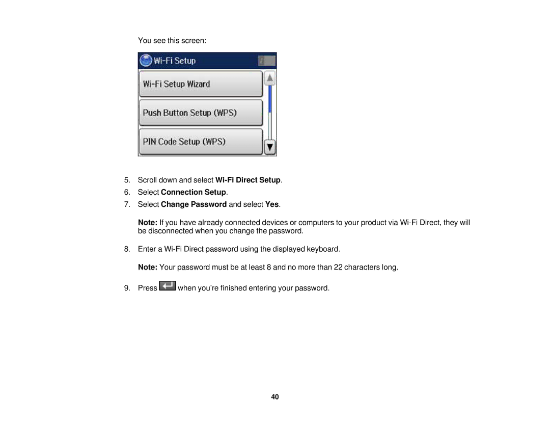 Epson WF2660 manual Select Connection Setup 