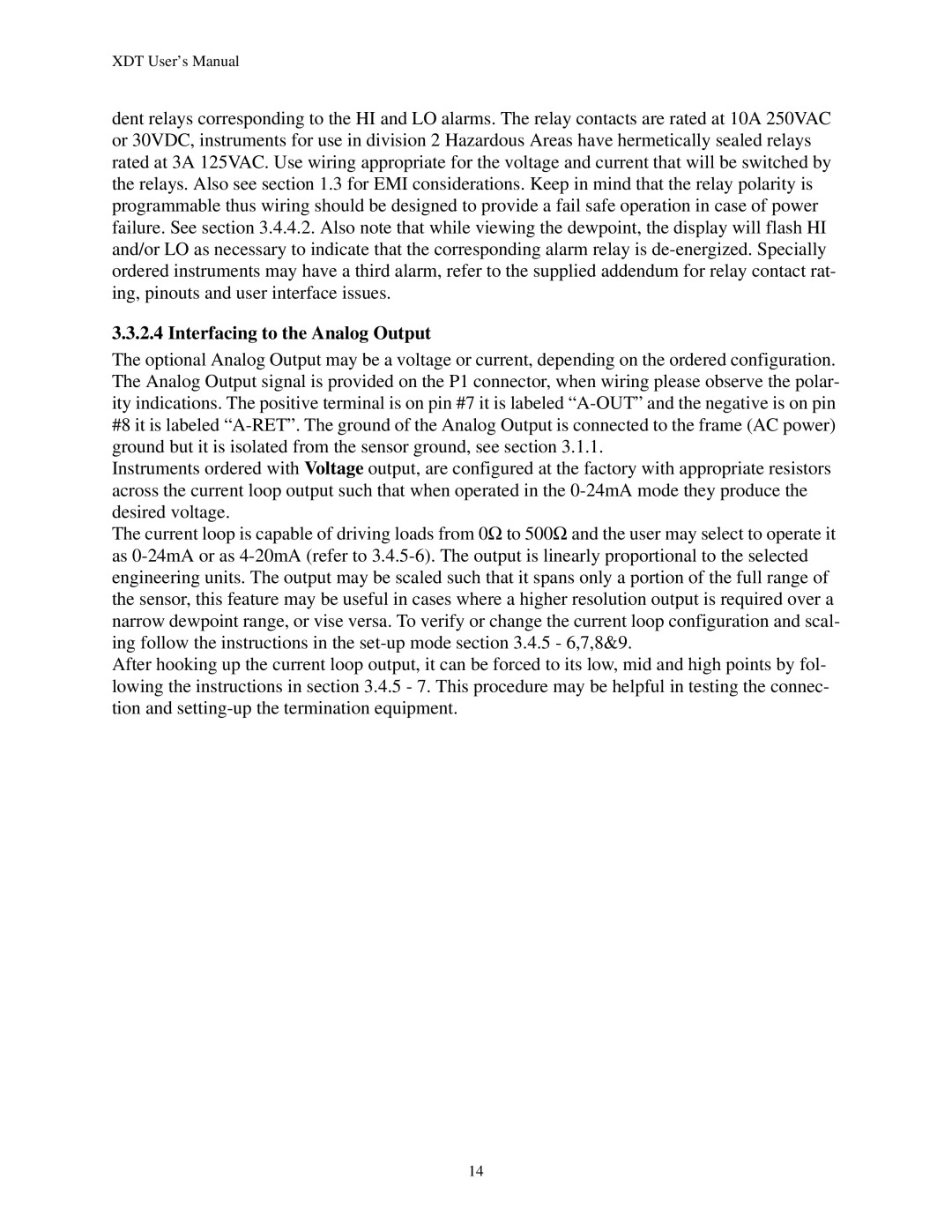 Epson XDT manual Interfacing to the Analog Output 