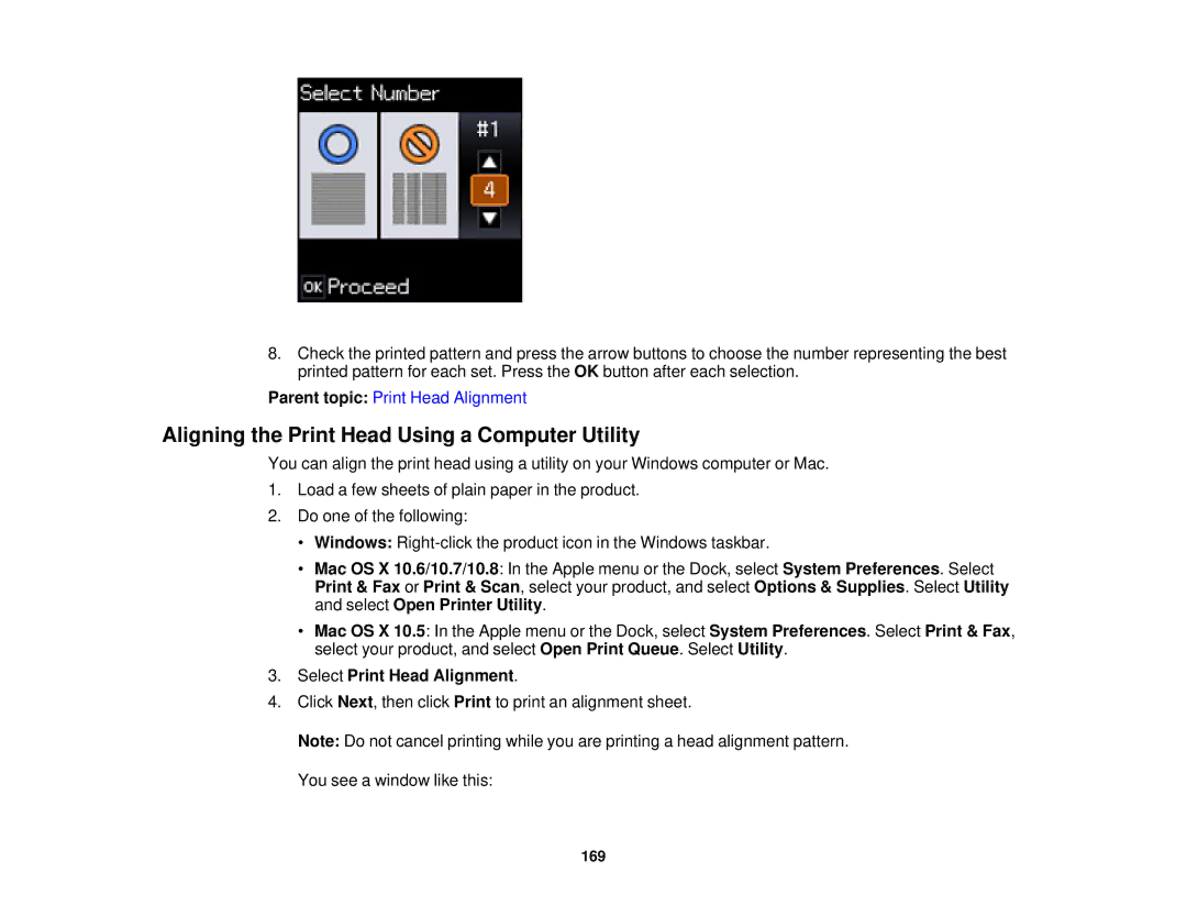 Epson XP-310 manual Aligning the Print Head Using a Computer Utility, Select Print Head Alignment 