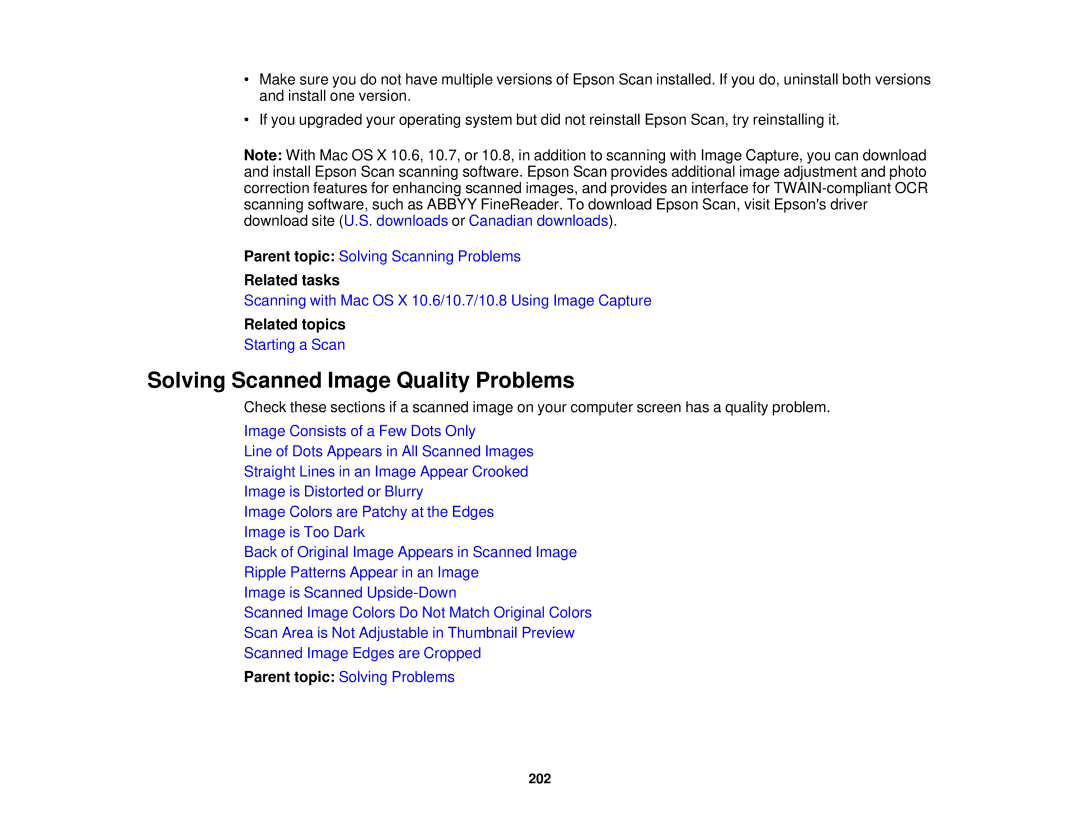 Epson XP-310 manual Solving Scanned Image Quality Problems 