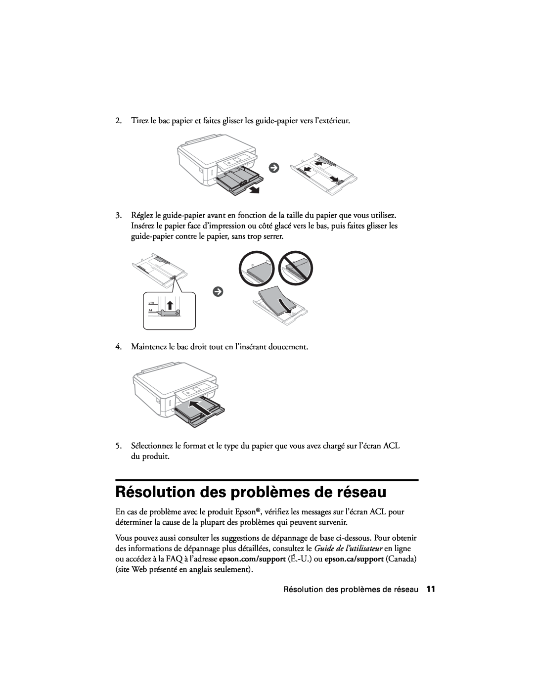 Epson XP-520 manual Résolution des problèmes de réseau 