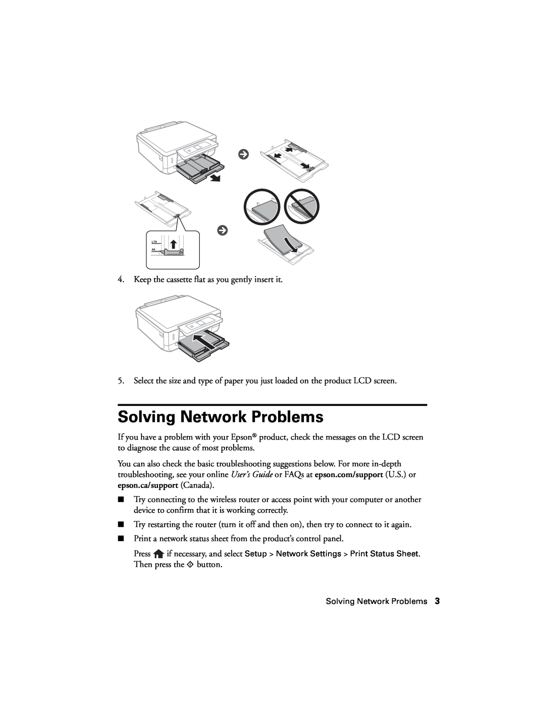 Epson XP-520 manual Solving Network Problems 