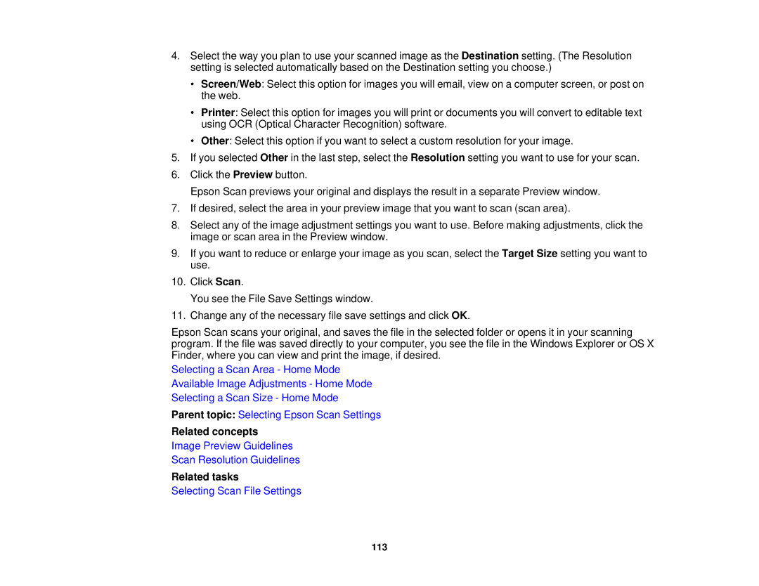 Epson XP-520 manual Related concepts, Related tasks 