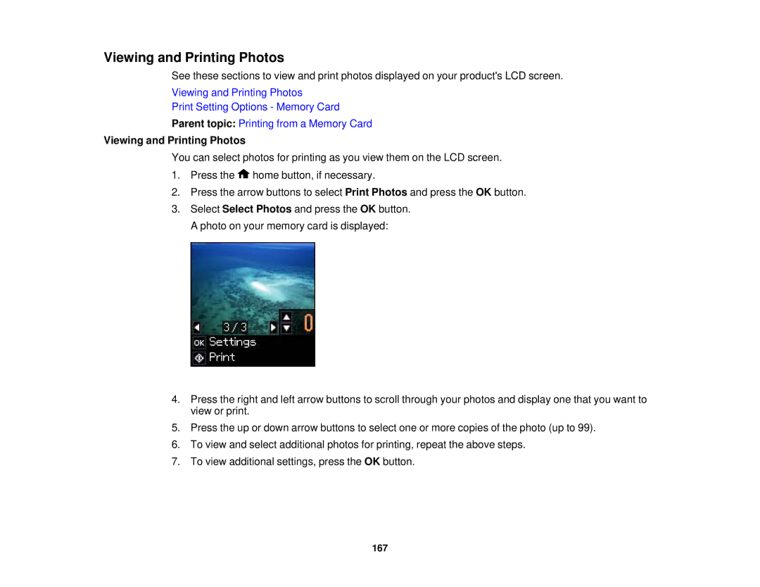 Epson XP-520 manual Viewing and Printing Photos 