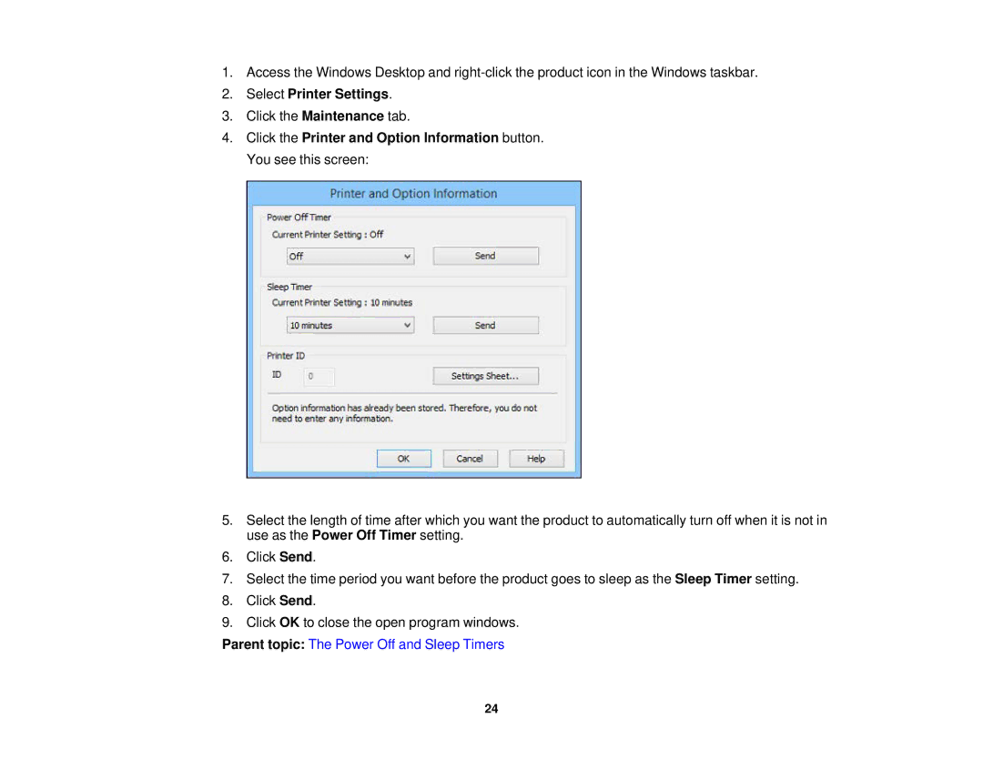 Epson XP-520 manual Select Printer Settings 