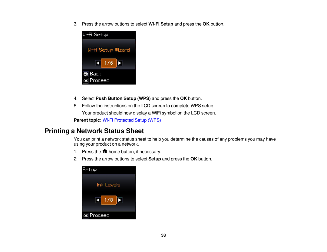 Epson XP-520 manual Printing a Network Status Sheet 