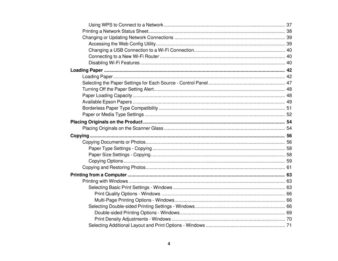 Epson XP-520 manual Loading Paper, Placing Originals on the Product, Copying, Printing from a Computer 