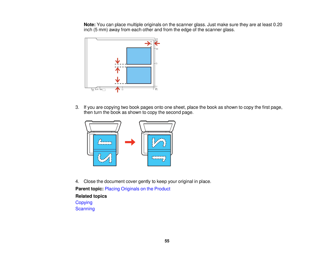 Epson XP-520 manual Parent topic Placing Originals on the Product 