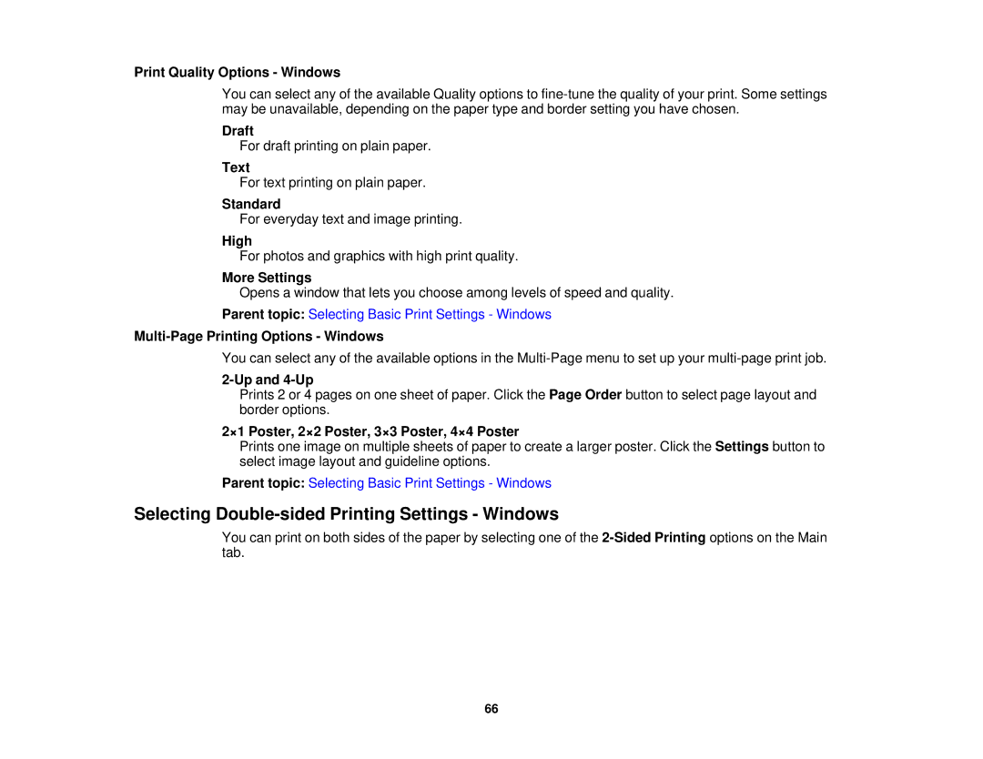 Epson XP-520 manual Selecting Double-sided Printing Settings Windows 