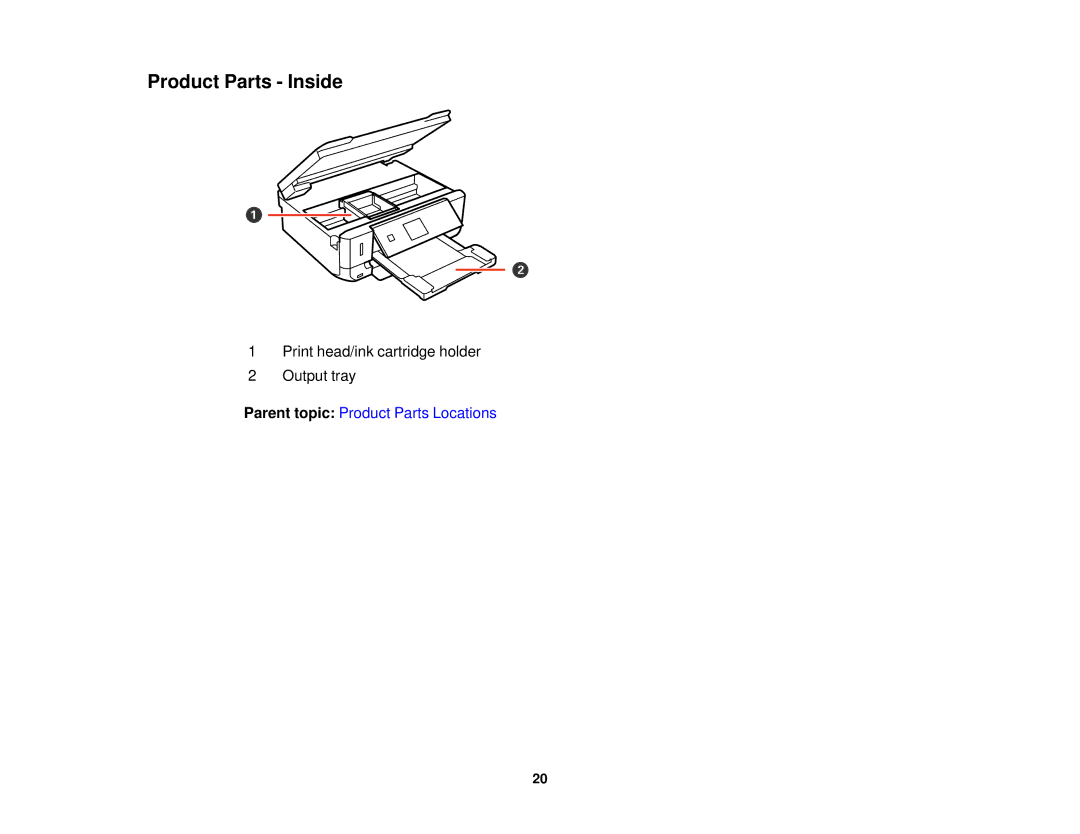 Epson XP-620 manual Product Parts Inside 