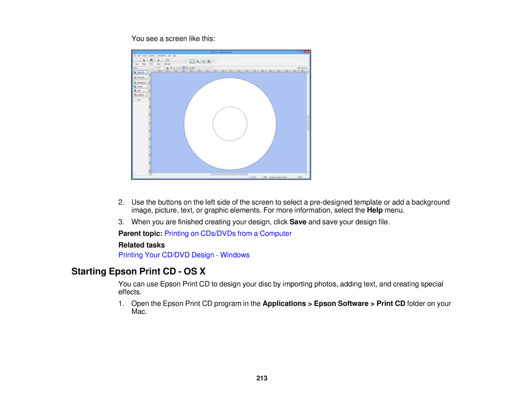 Epson XP-620 manual Starting Epson Print CD OS 