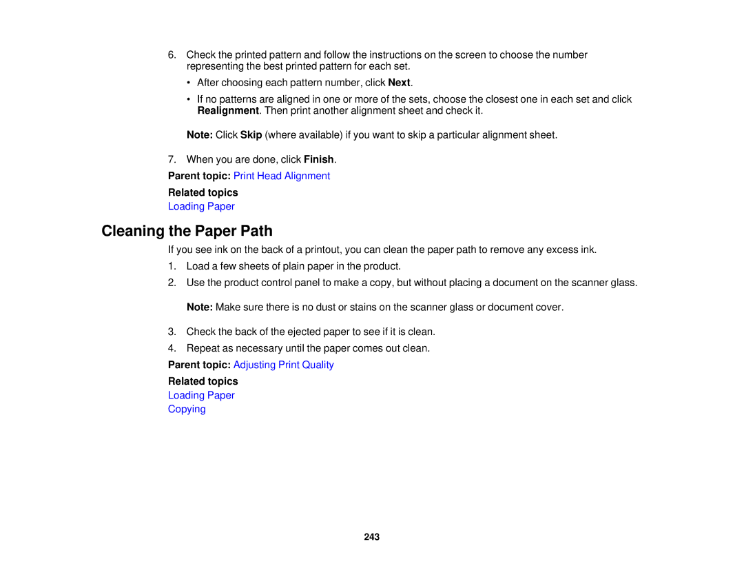 Epson XP-620 manual Cleaning the Paper Path 