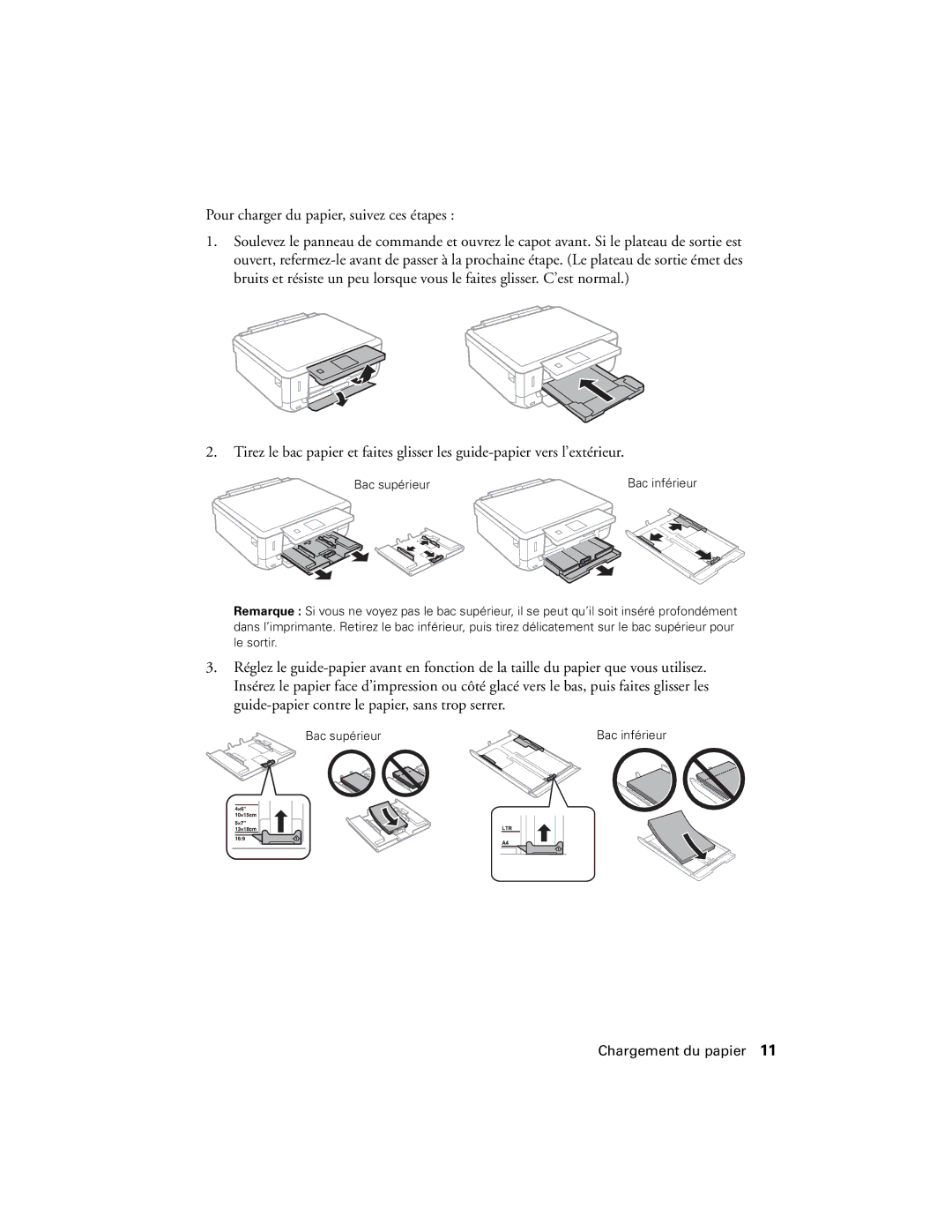 Epson XP-620 manual Chargement du papier 