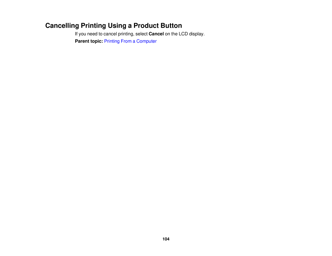 Epson XP-850 manual Cancelling Printing Using a Product Button 