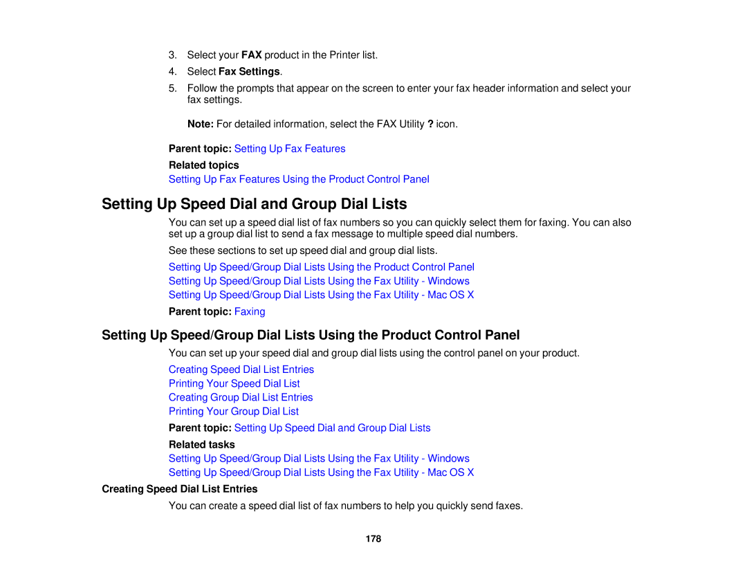 Epson XP-850 manual Setting Up Speed Dial and Group Dial Lists, Creating Speed Dial List Entries 