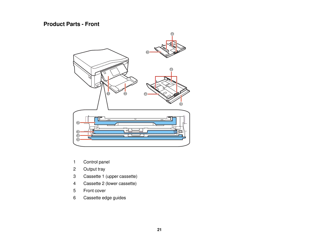 Epson XP-850 manual Product Parts Front 