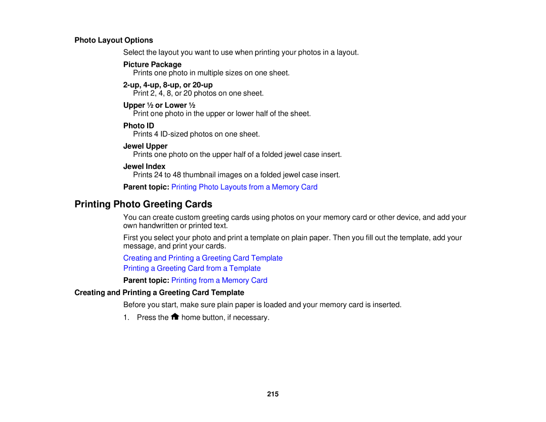 Epson XP-850 manual Printing Photo Greeting Cards 