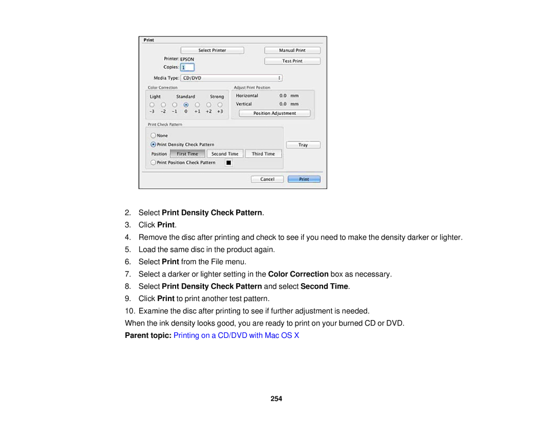 Epson XP-850 manual Select Print Density Check Pattern and select Second Time 