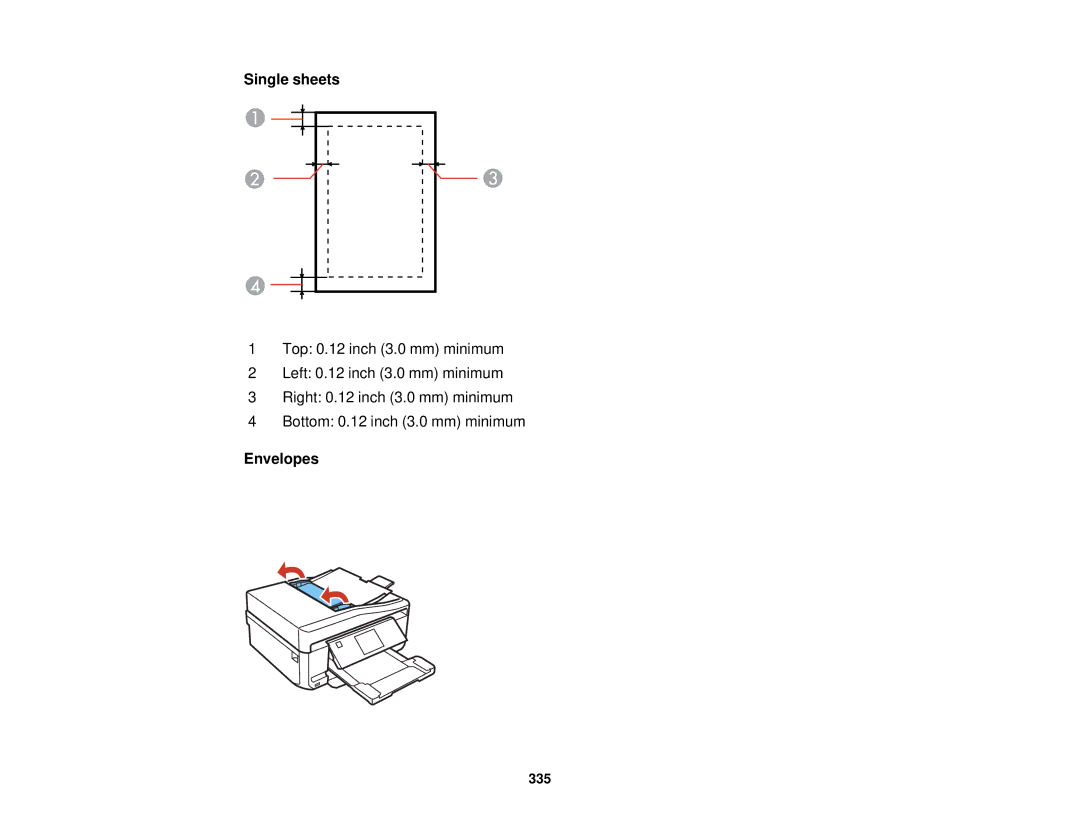 Epson XP-850 manual Single sheets, Envelopes 