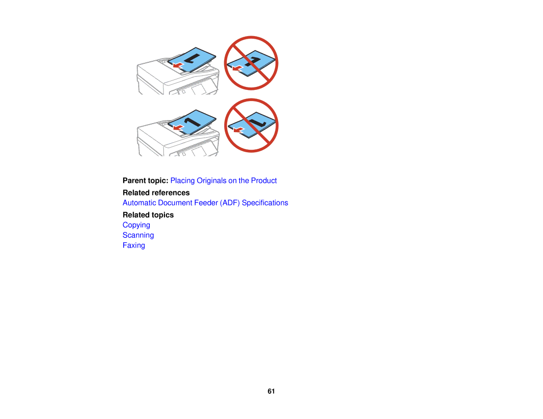 Epson XP-850 manual Automatic Document Feeder ADF Specifications 