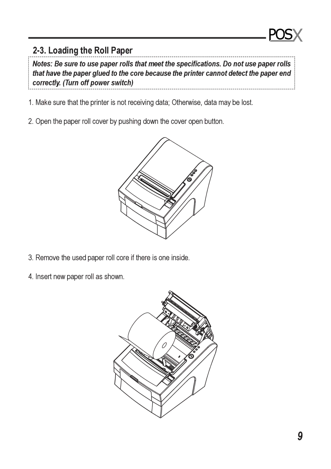 Epson XR510 manual Loading the Roll Paper 