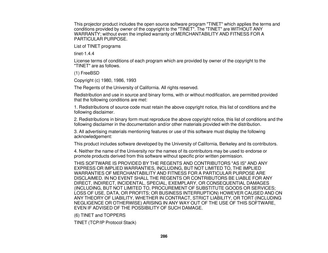 Epson Z10005UNL, Z9870UNL, Z11005NL, Z9900WNL, Z9870NL, Z9800WNL, Z9750UNL manual Tinet and Toppers Tinet TCP/IP Protocol Stack 