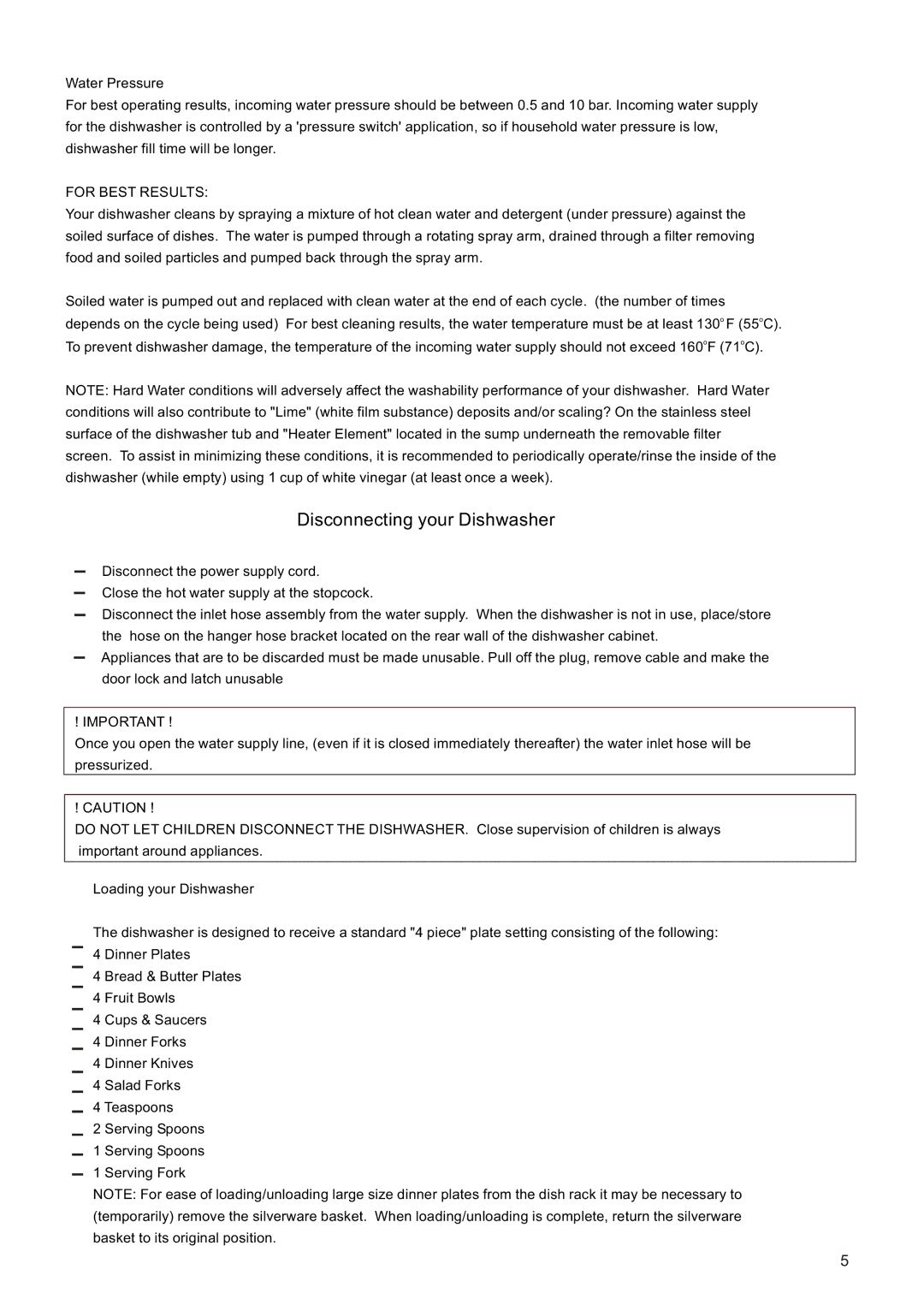 Equator CD400 owner manual Disconnecting your Dishwasher 