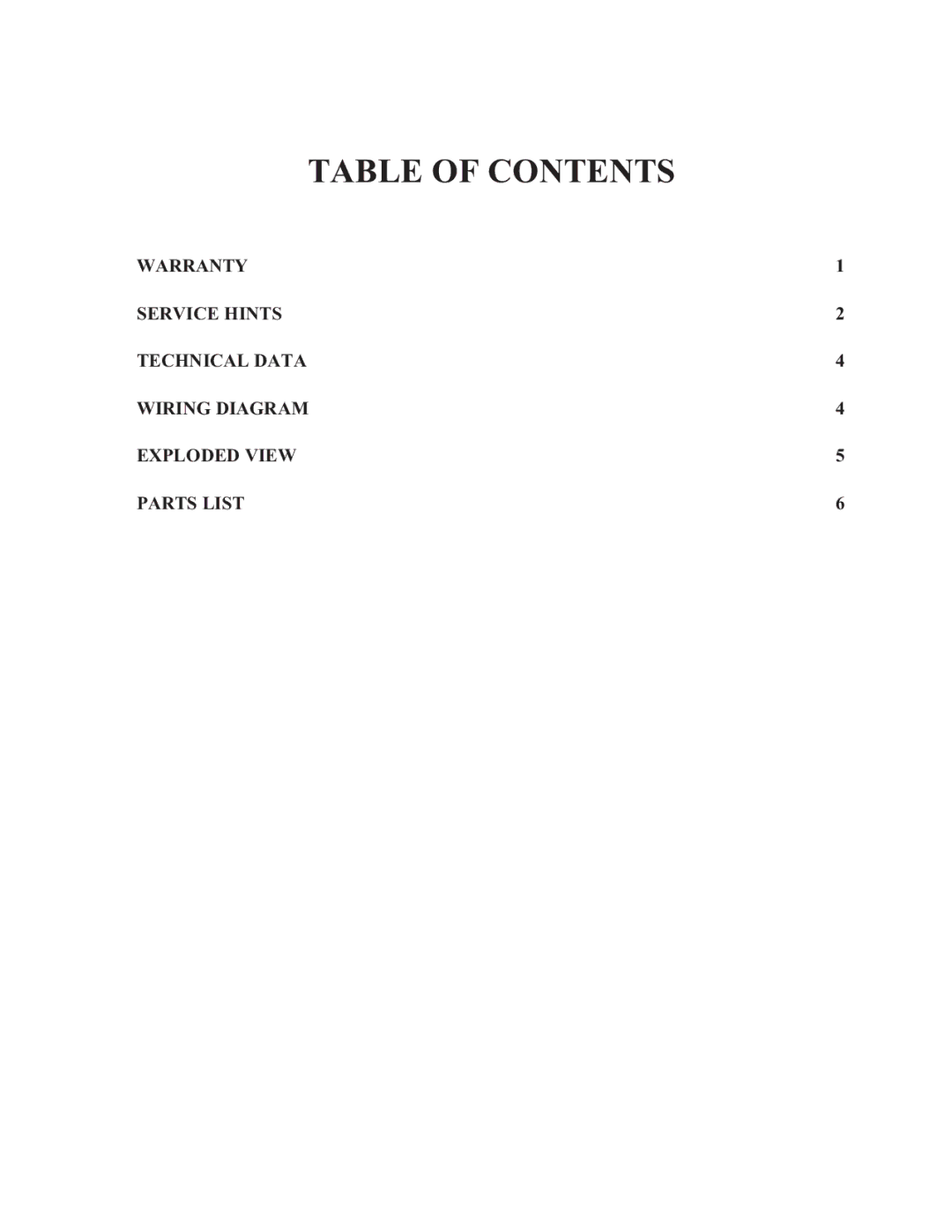 Equator CM 3000 service manual Table of Contents 