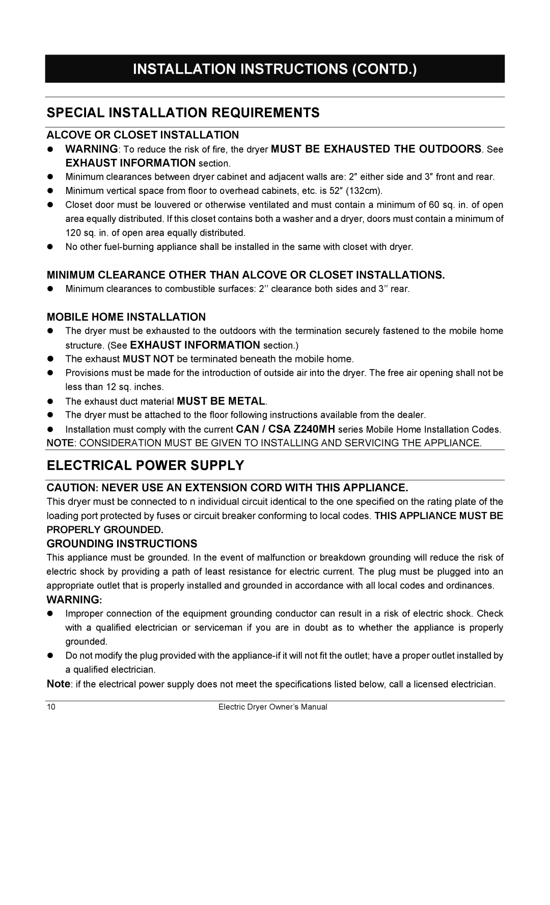 Equator ED622 owner manual Special Installation Requirements, Electrical Power Supply, Properly Grounded 