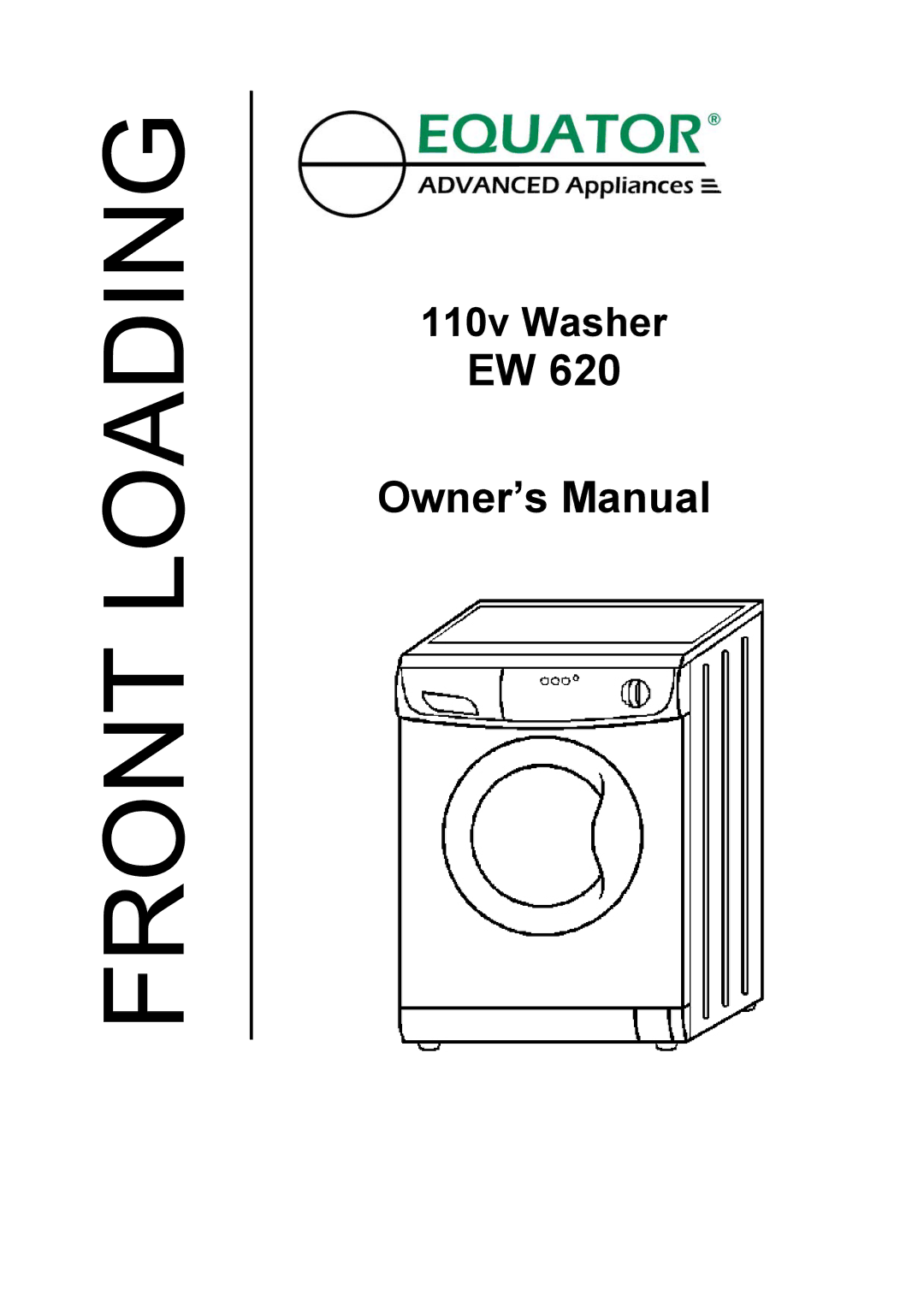 Equator EW 620 owner manual 110v Washer 