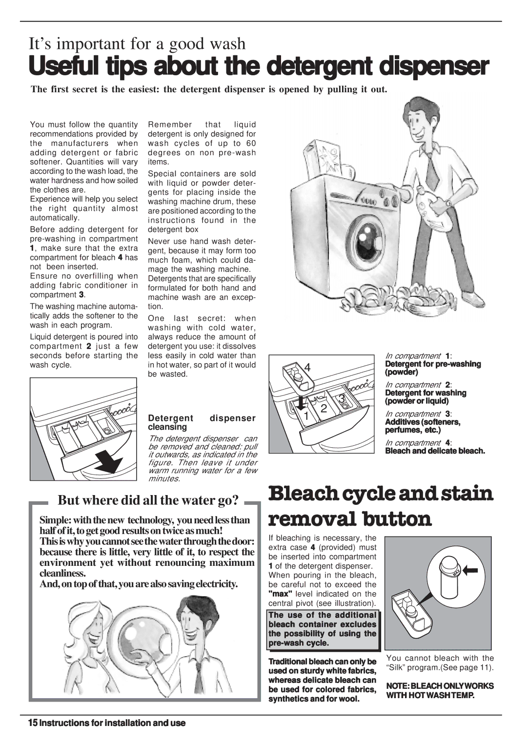 Equator EZ 1612 V Detergent dispenser cleansing, Detergent for pre-washing powder, Detergent for washing powder or liquid 