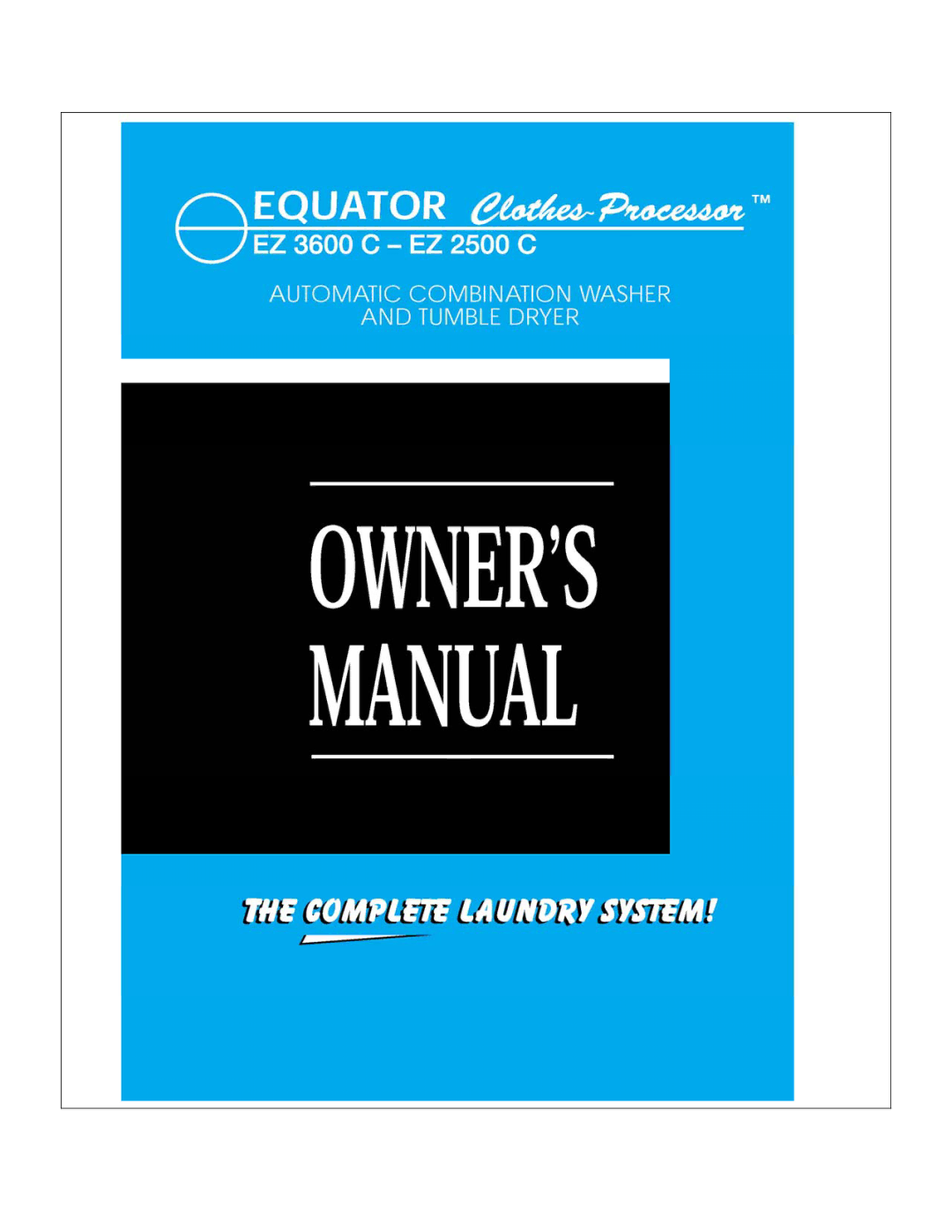 Equator EZ 3600 C manual 